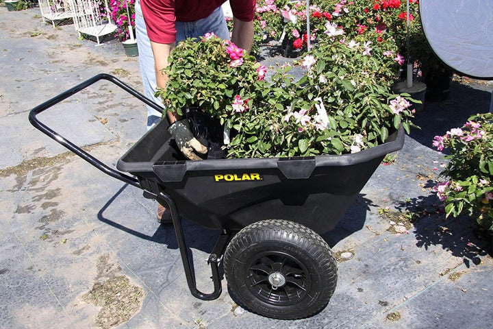 Polar Trailer 7 Cubic Foot Heavy Duty Utility Yard Wheelbarrow Cub Cart (2 Pack) - VMInnovations