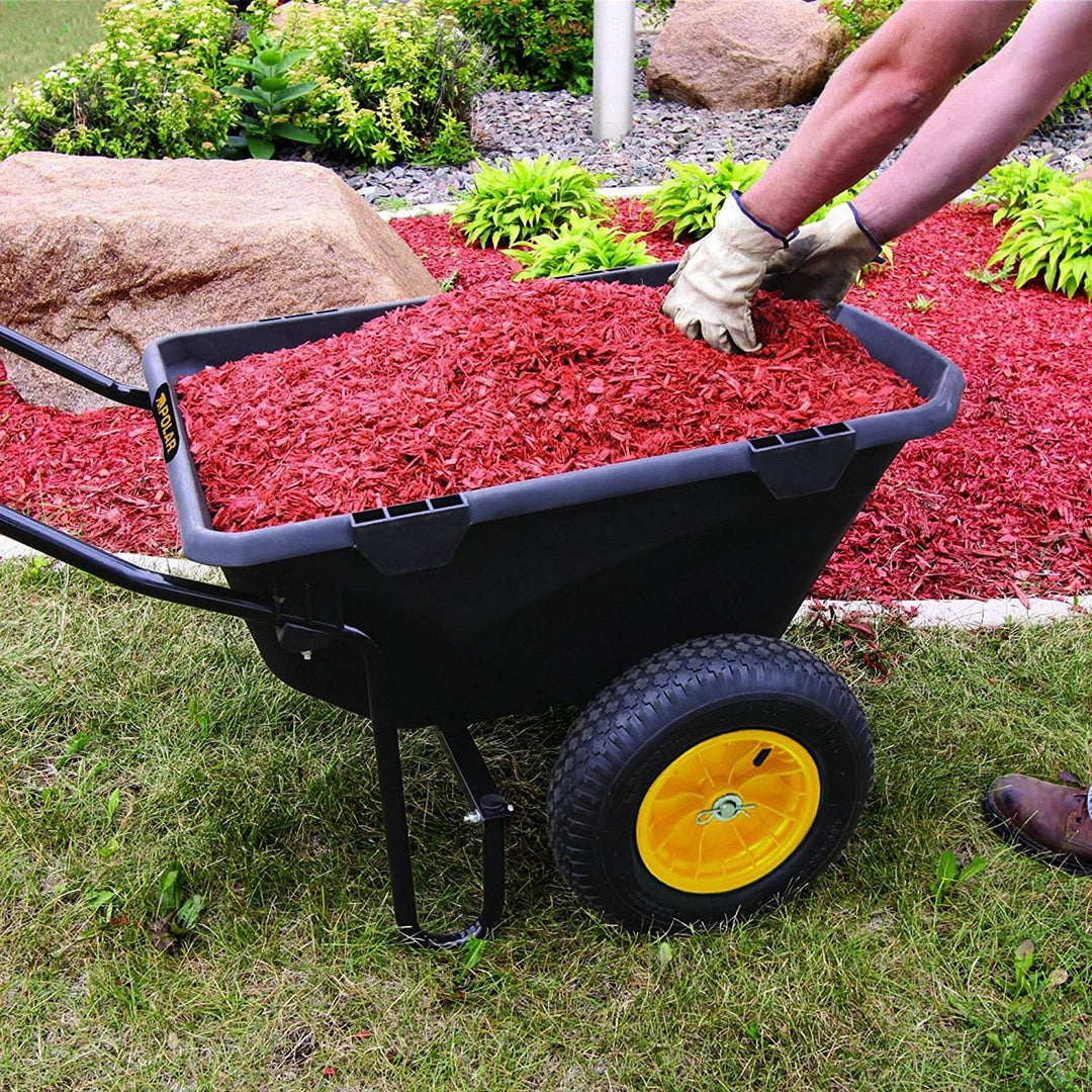 Polar Trailer 7 Cubic Foot Heavy Duty Utility Yard Wheelbarrow Cub Cart (2 Pack) - VMInnovations