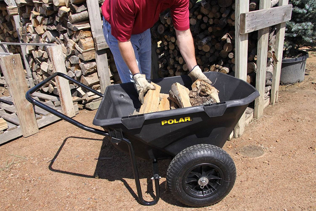 Polar Trailer 7 Cubic Foot Heavy Duty Utility Yard Wheelbarrow Cub Cart (2 Pack) - VMInnovations