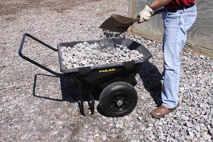 Polar Trailer 7 Cubic Foot Heavy Duty Utility Yard Wheelbarrow Cub Cart (2 Pack) - VMInnovations