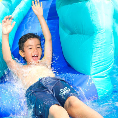 Banzai Inflatable Kids Pipeline Water Slide & Outdoor Splash Pool Park (2 Pack)