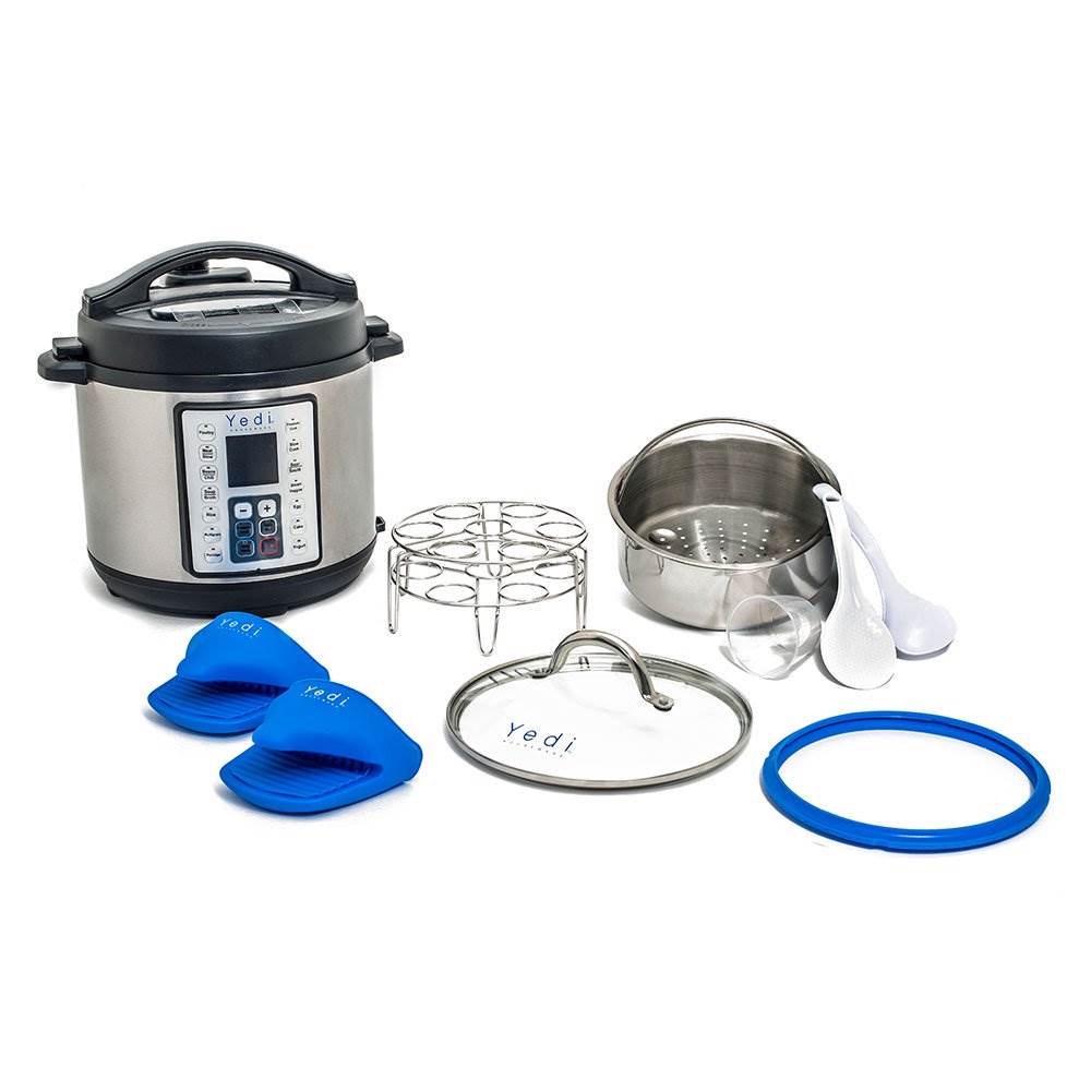 Yedi Houseware 9 in 1 6 Quart Stainless Steel Pressure Cooker, Silver (Open Box) - VMInnovations