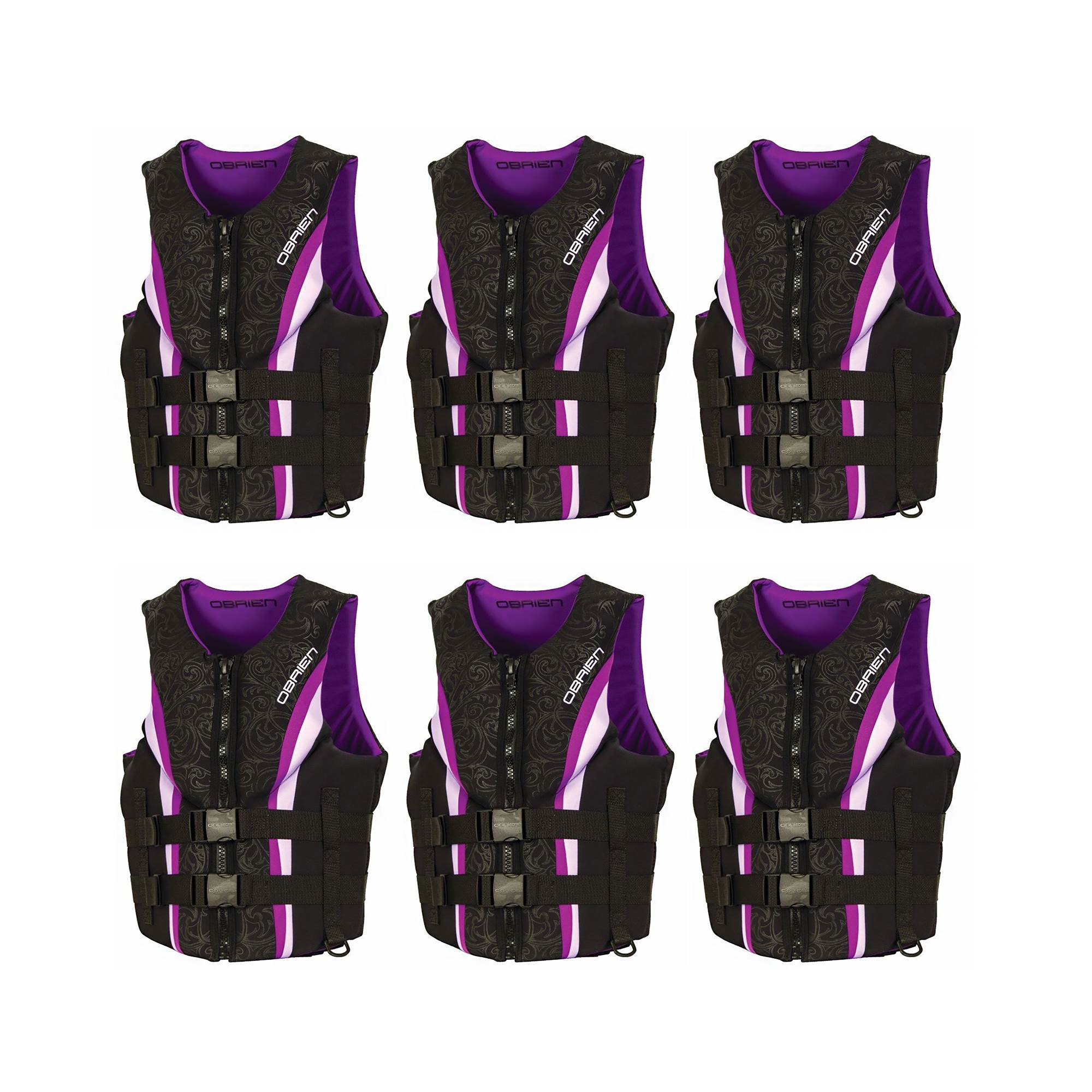 OBrien Women's Purple Neo Impulse Biolite Wakeboard Life Vest, Medium (6 Pack)