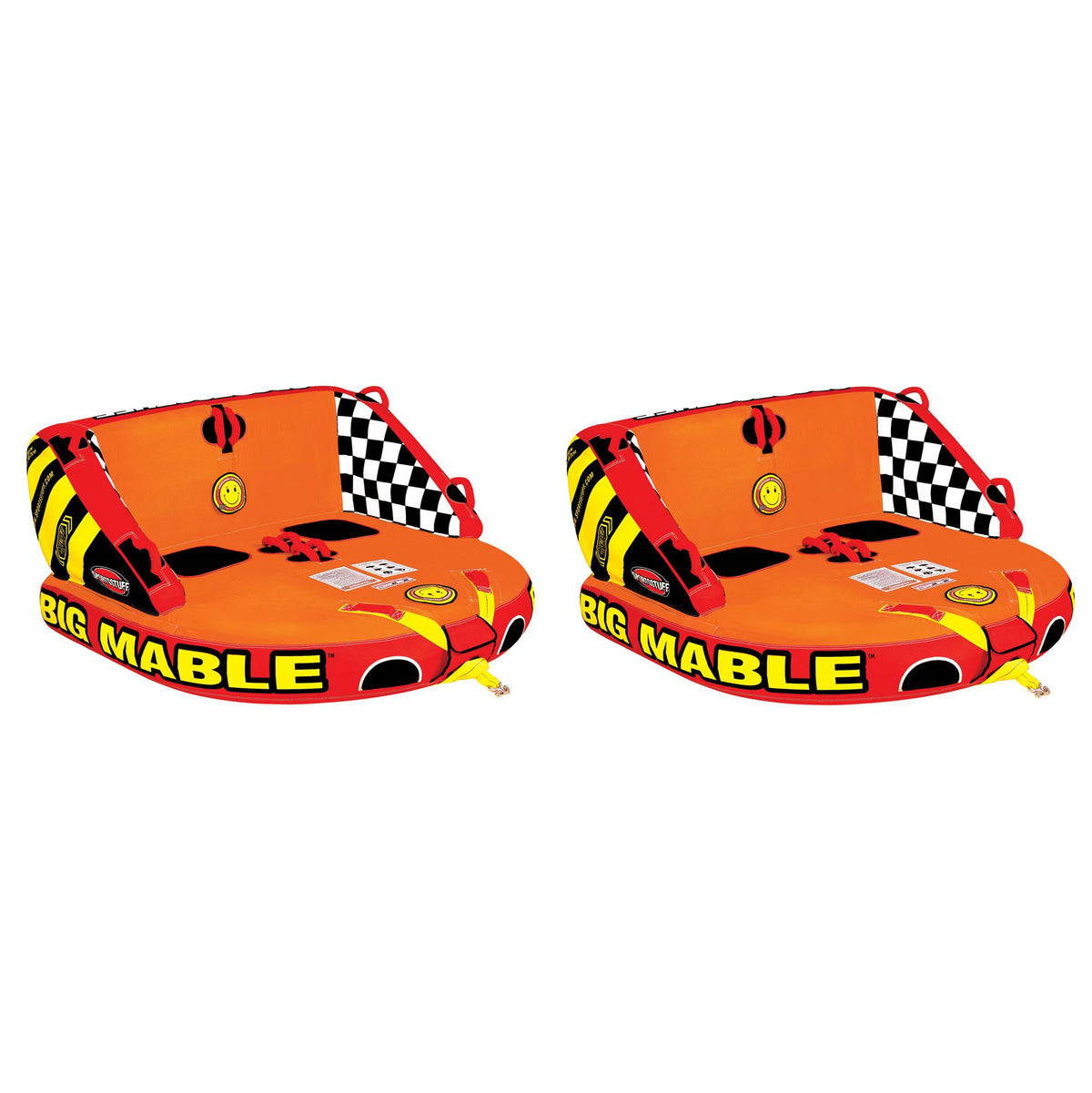 Sportsstuff Inflatable Big Mable Sitting Double Rider Towable Boat Tube (2 Pack)