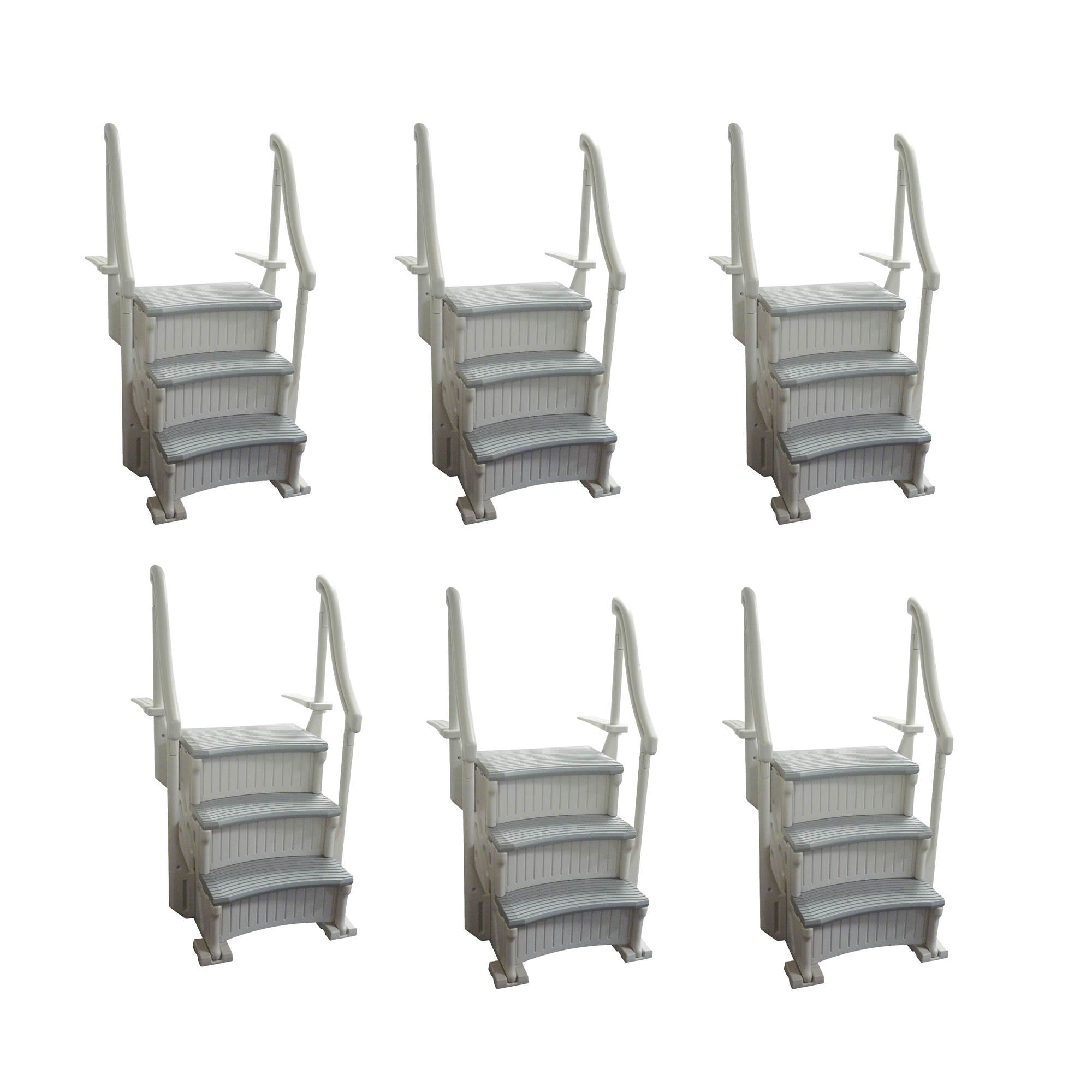Confer CCXIG Gray Inground Swimming Pool Grand Entry Curve Steps Stairs (6 Pack) - VMInnovations