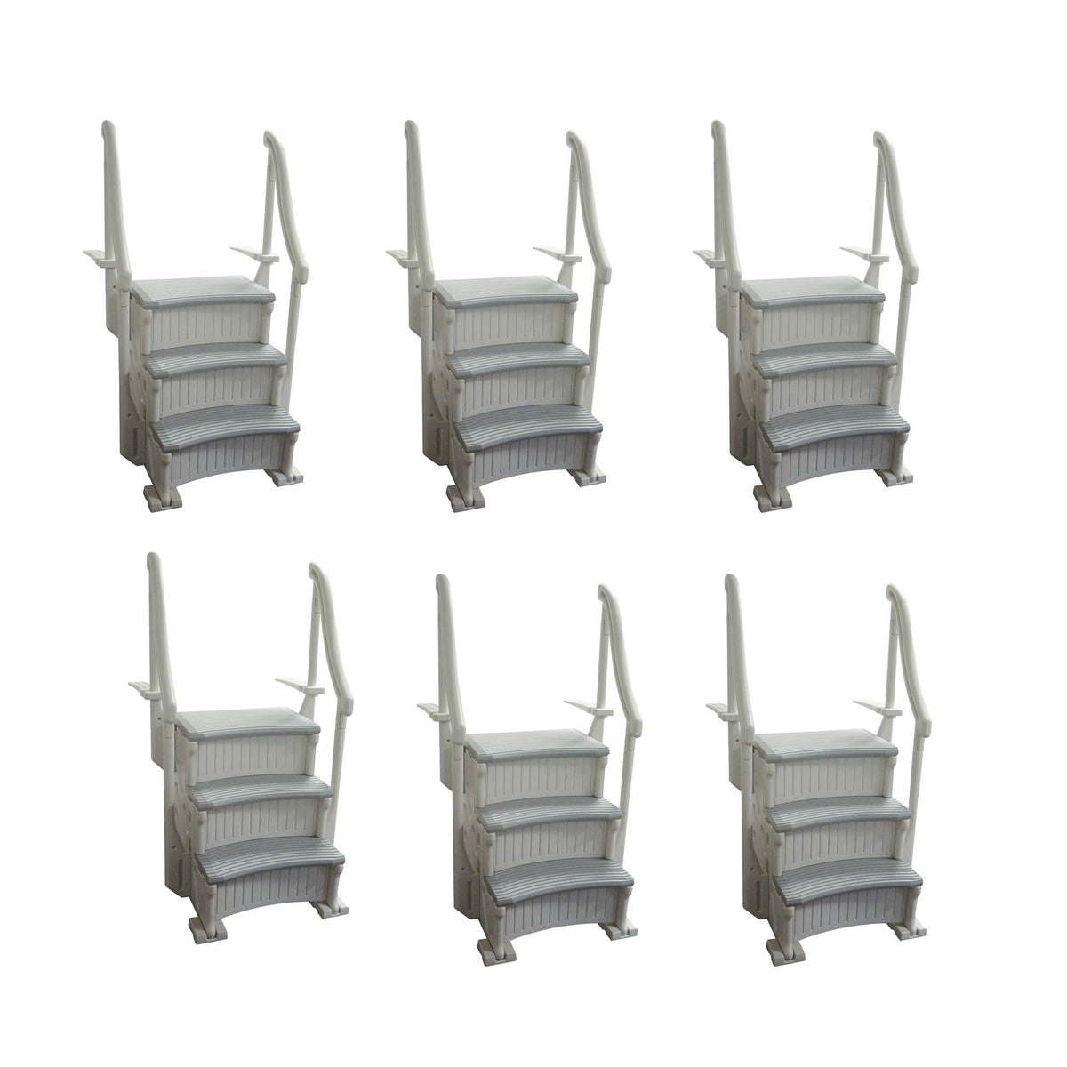 Confer CCXIG Gray Inground Swimming Pool Grand Entry Curve Steps Stairs (6 Pack)