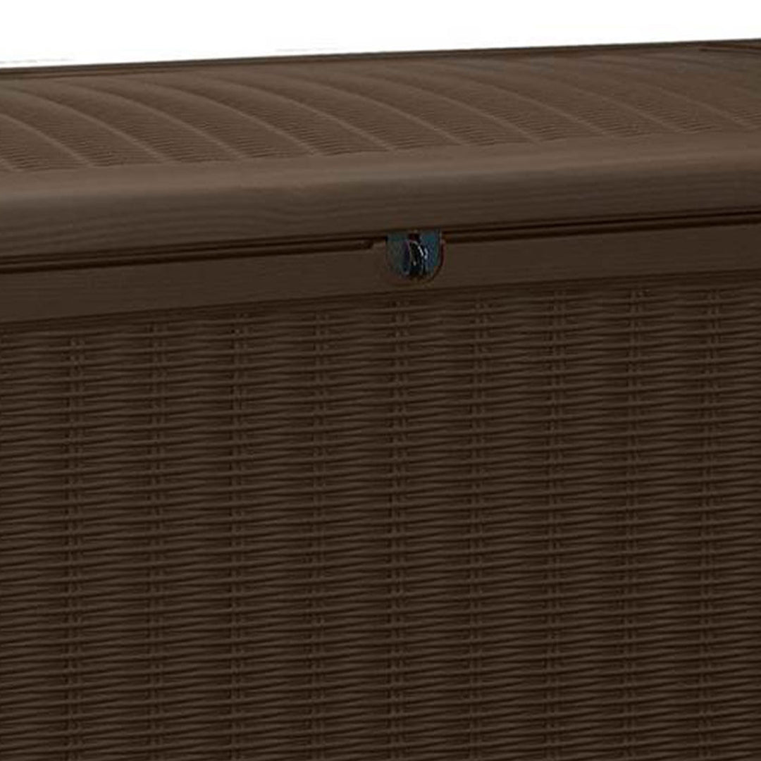 Keter Borneo 110 Gallon Rattan Resin Patio Storage Deck Box and Bench (2 Pack) - VMInnovations