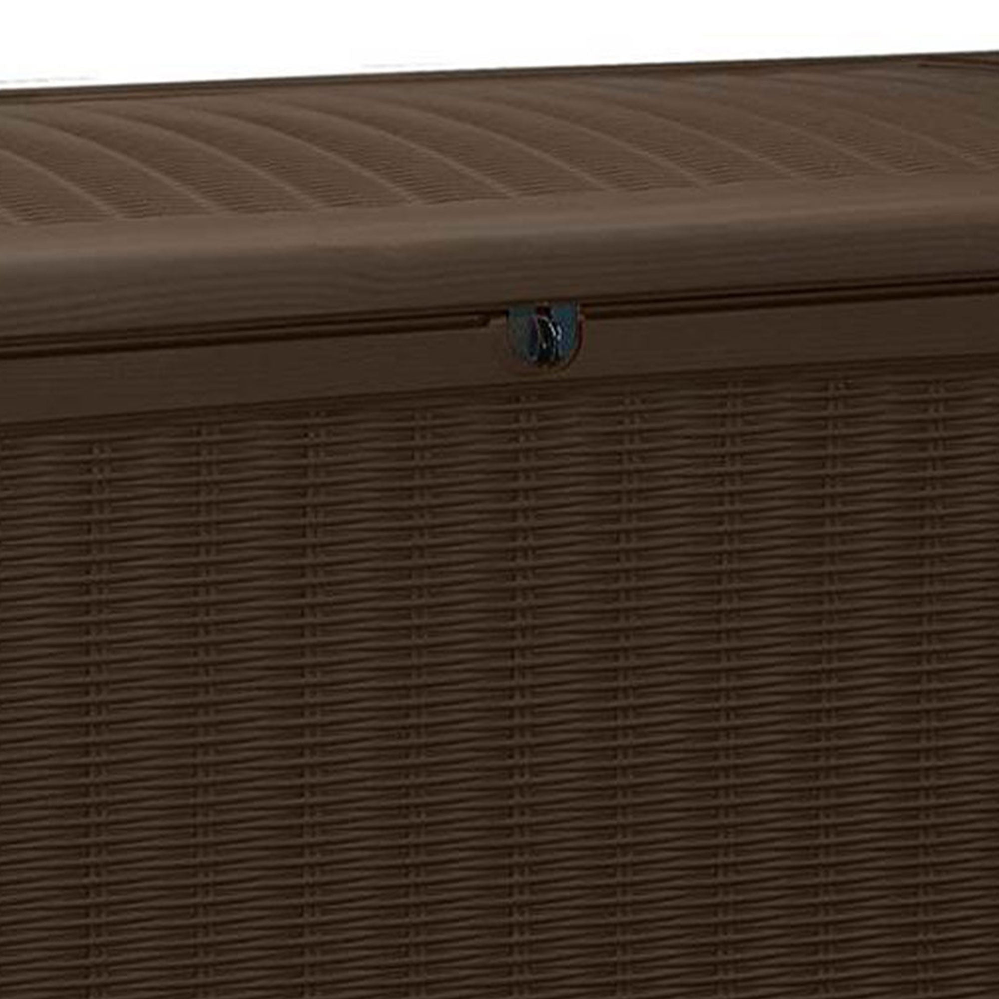 Keter Borneo 110 Gallon Rattan Resin Patio Storage Deck Box and Bench (2 Pack) - VMInnovations