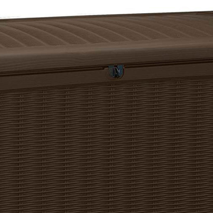 Keter Borneo 110 Gallon Rattan Resin Patio Storage Deck Box and Bench (2 Pack) - VMInnovations