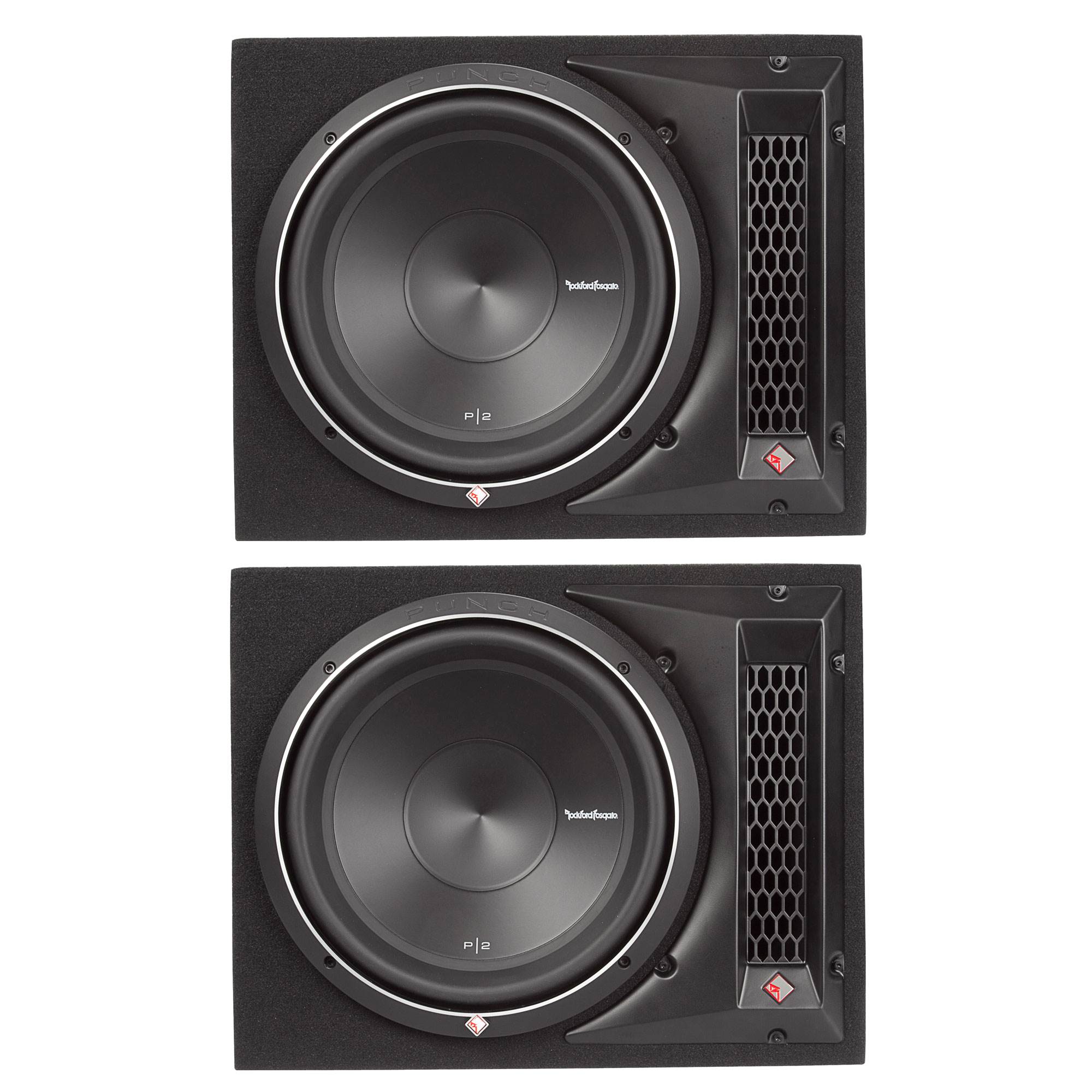 Rockford Fosgate Punch 12" 800W 1-Ohm Single Loaded Vented Enclosure (2 Pack)