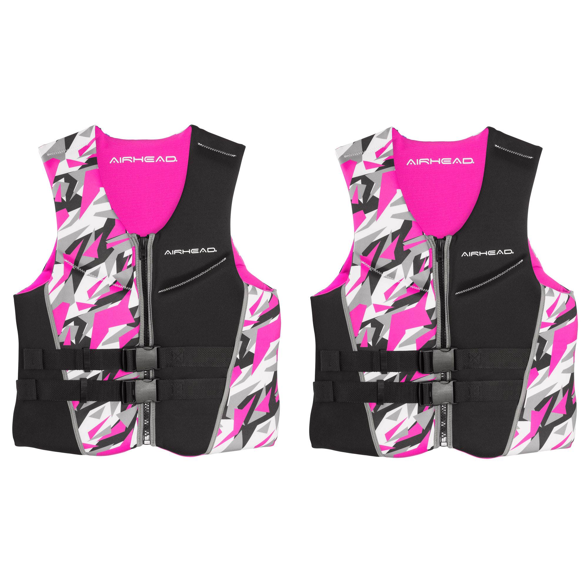 Airhead Camo Cool Neolite Kwik-Dry Pink Life Vest, Womens Small (2 Pack)