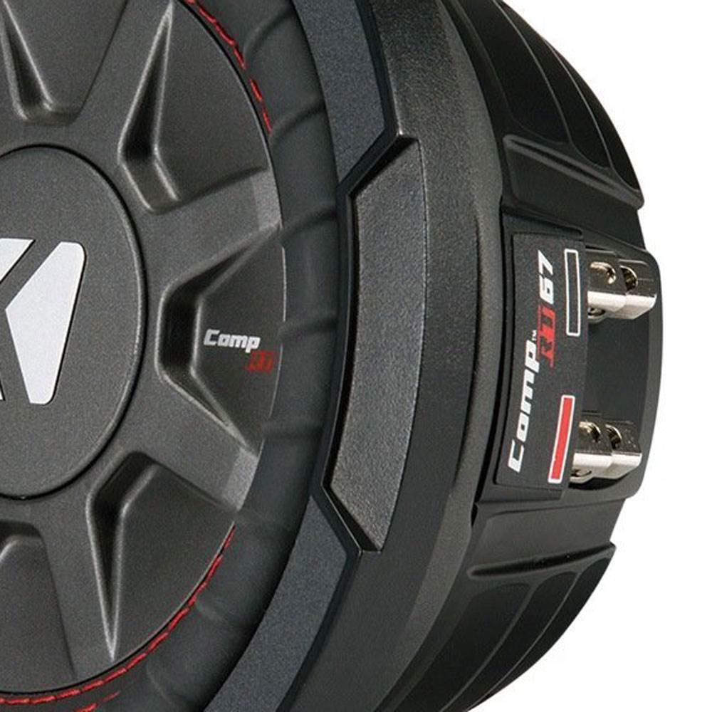 Kicker CompRT Single 6.75" 300W Max 2 Ohm Shallow Slim Car Subwoofer (4 Pack)