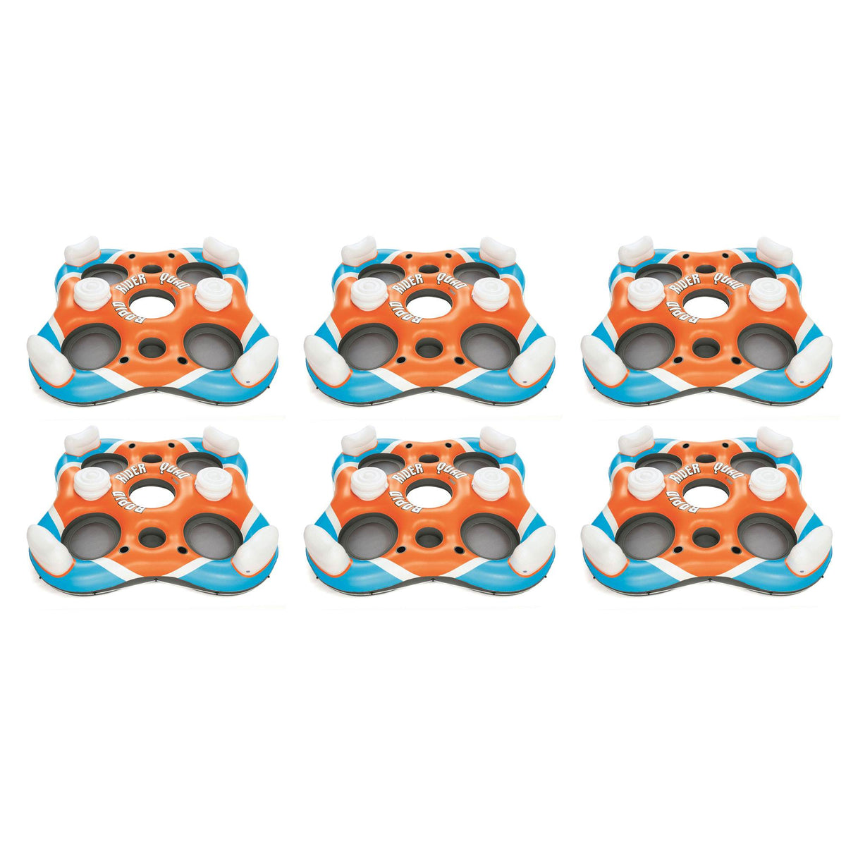 Bestway 101-Inch Rapid Rider 4-Person Floating Island Raft w/ Coolers (6 Pack)
