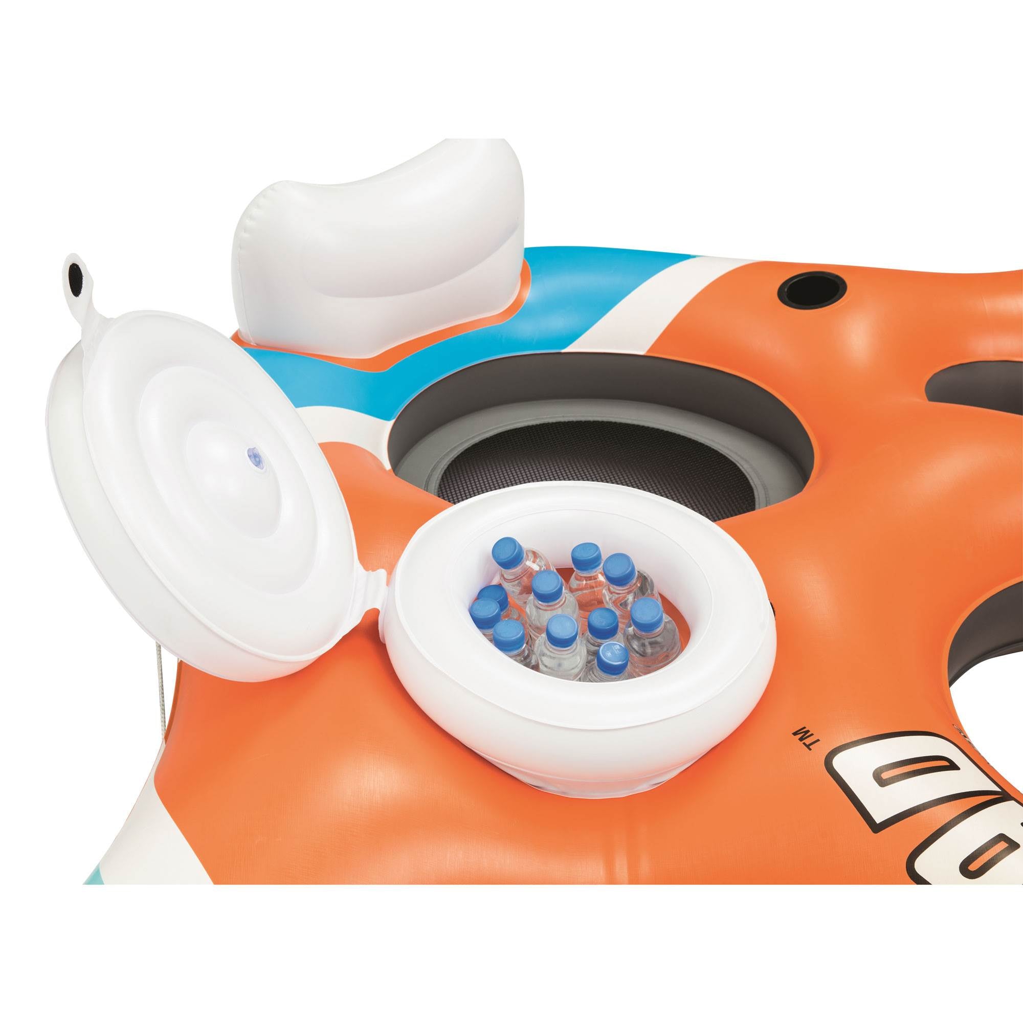 Bestway 101-Inch Rapid Rider 4-Person Floating Island Raft w/ Coolers (6 Pack) - VMInnovations