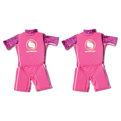 Swimline Pink Lycra Girl's Float Swim Trainer Wet Suit Life Vest, Large (2 Pack)