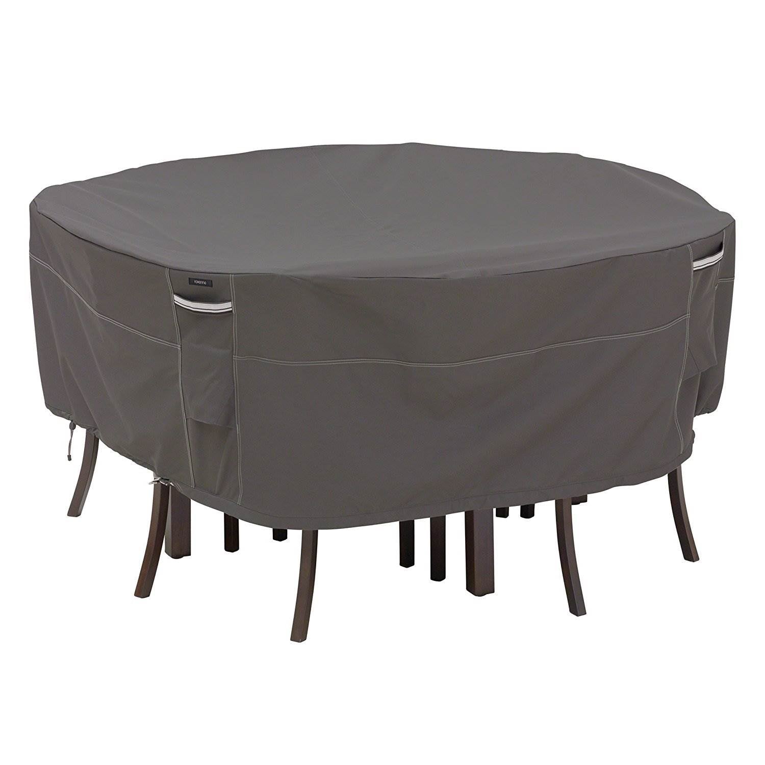 Classic Accessories 55-158-045101-EC Ravenna Round Patio Table Set Cover, Large