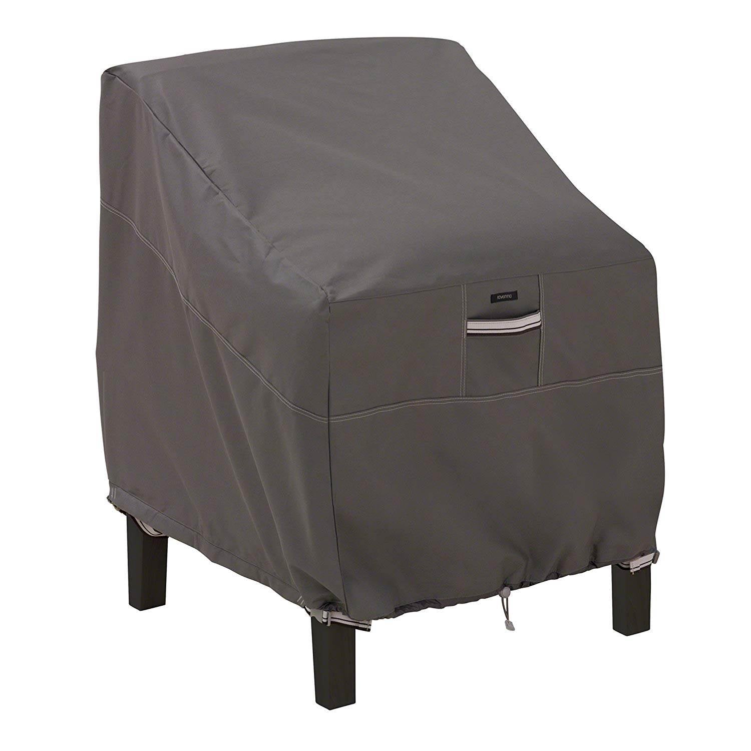 Classic Accessories Ravenna Outdoor Patio Lounge Chair Cover, Large, Dark Taupe