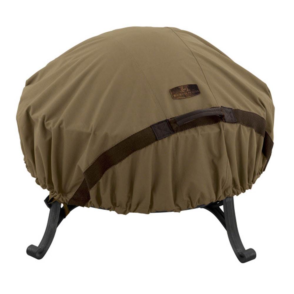 Classic Accessories Hickory 60 Inch Outdoor Polyester Fire Pit Cover, Mahogany