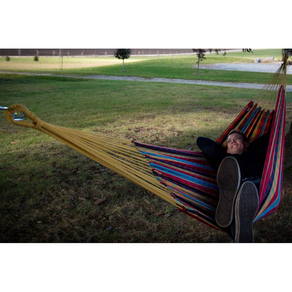 Vivere Brazilian Style Durable Cotton Double Outdoor Hammock, White (2 Pack)
