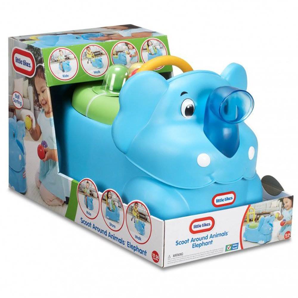 Little Tikes Scoot Around Animals Elephant Toddler Ride On Learning Toy (2 Pack)