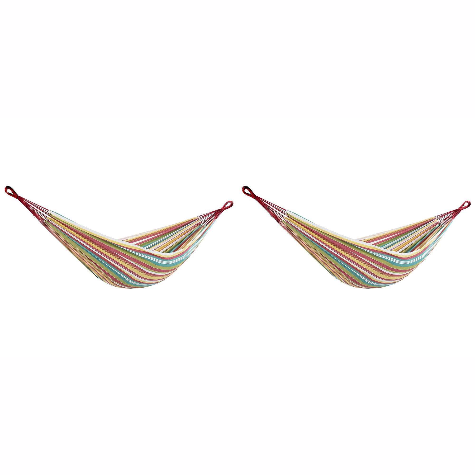 Vivere Brazilian Style Fringe 2 Person Hammock (2 Pack)