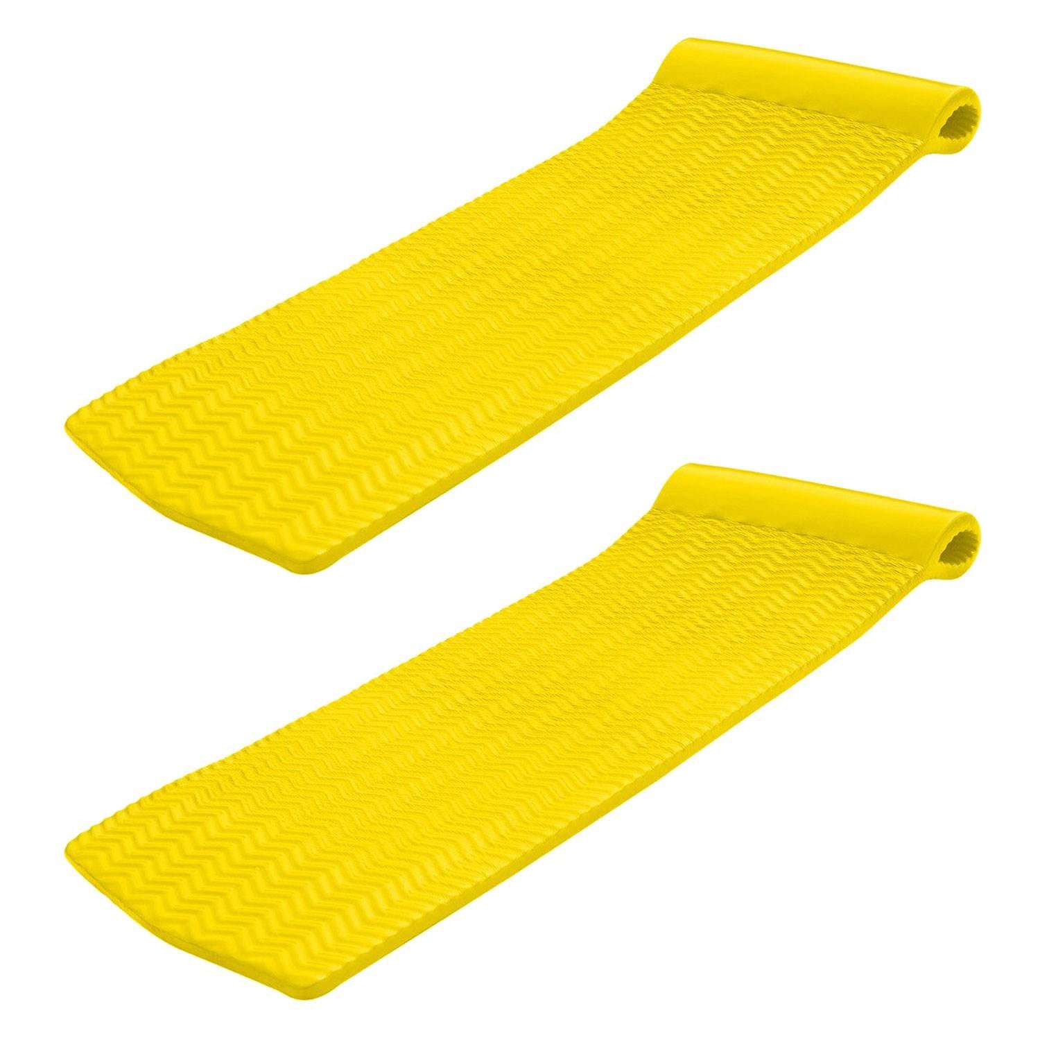 TRC Recreation Serenity 70 Inch Foam Raft Lounger Pool Float, Yellow (2 Pack)