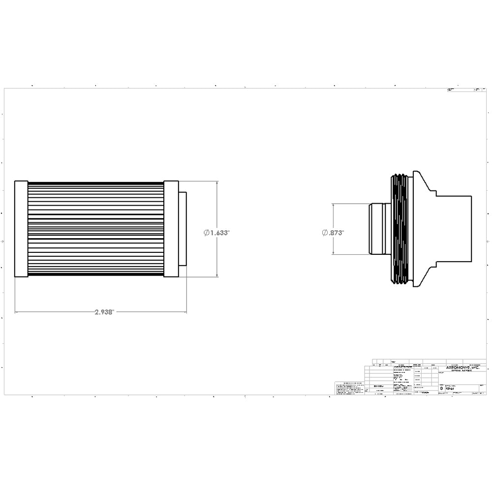 Aeromotive 12301 In-Line Filter 10 Micron Fabric Element, Red Finish (Open Box)