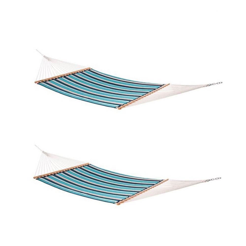 Vivere SUN206 Sunbrella Quilted Double Outdoor Hammock w/ Stand (2 Pack)