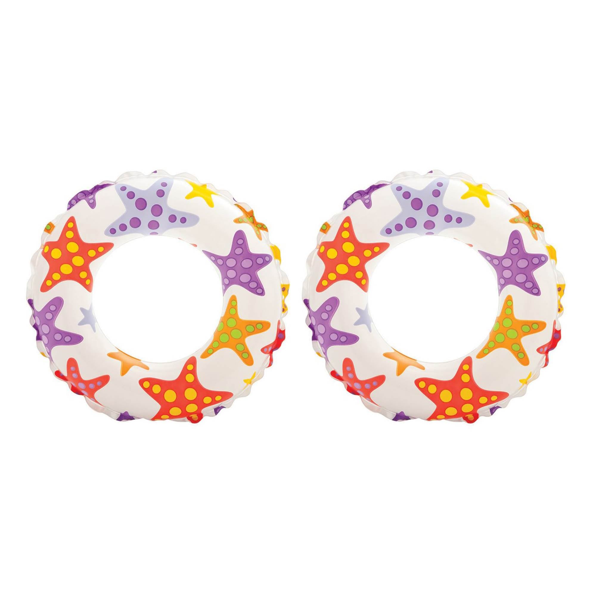 Intex Inflatable 20-Inch Lively Ocean Friends Print Kids Tube Swim Ring (2 Pack)