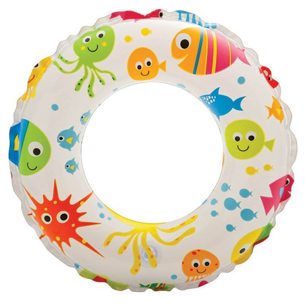 Intex Inflatable 20-Inch Lively Ocean Friends Print Kids Tube Swim Ring (2 Pack)