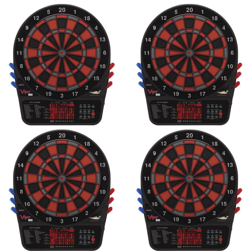 Viper 800 Electronic Soft Tip Dartboard Set with Darts for Game Room (4 Pack)