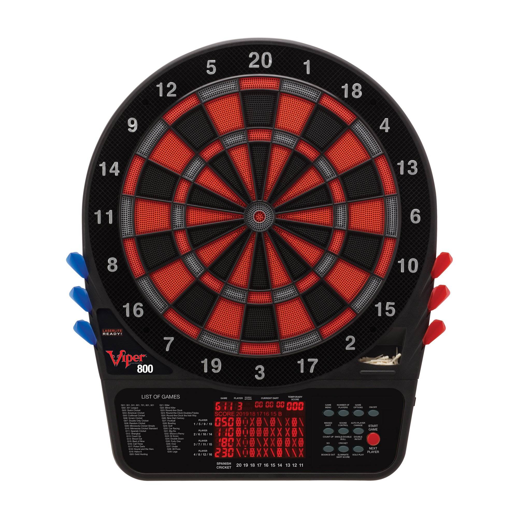 Viper 800 Electronic Soft Tip Dartboard Set with Darts for Game Room (4 Pack)