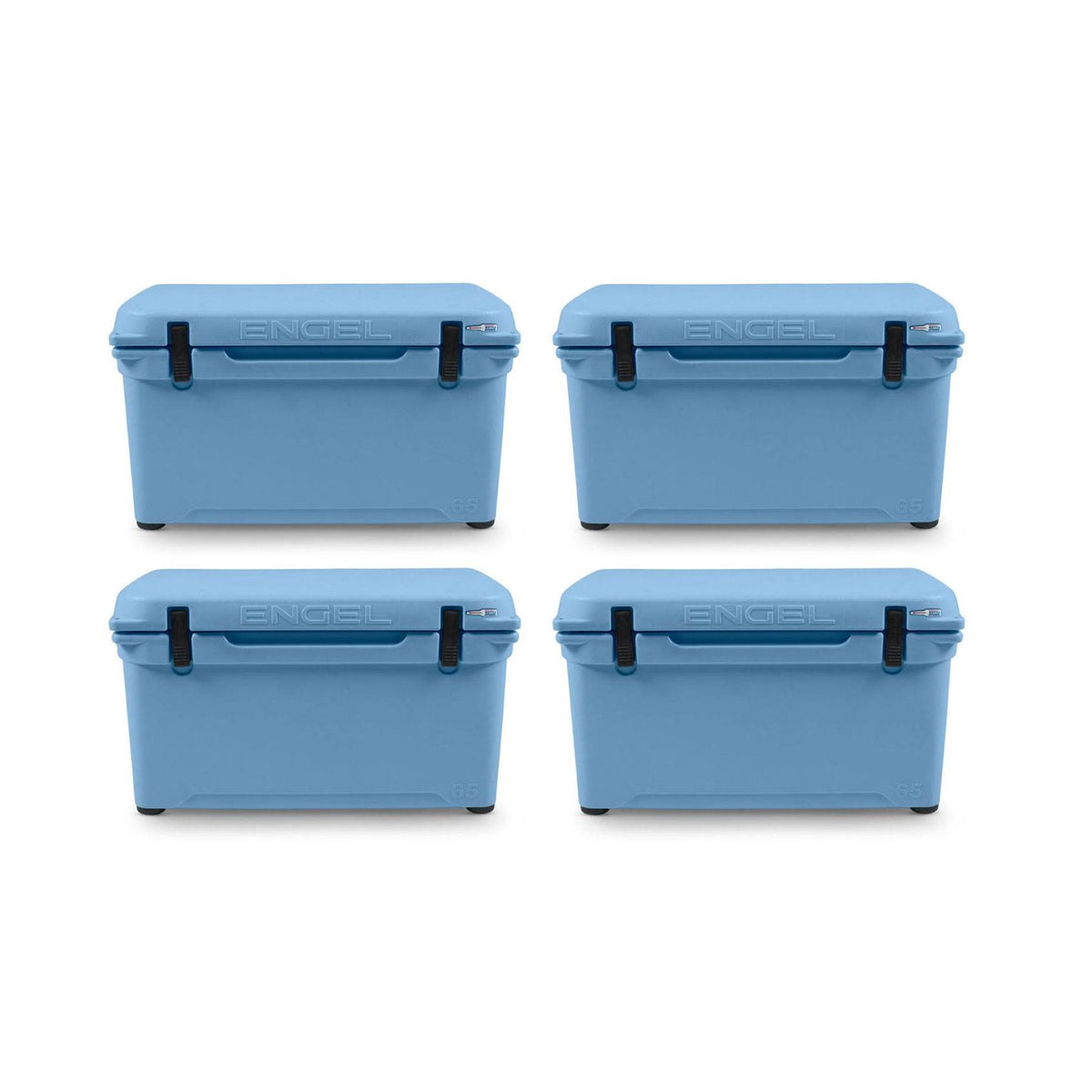 Engel 65 High Performance 70 Can Roto Molded Insulated Ice Cooler Blue (4 Pack)
