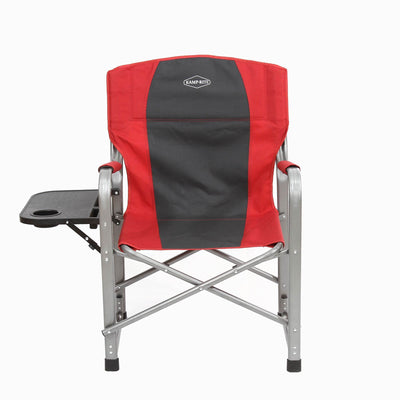 Kamp-Rite Portable Director's Camping Beach Chair w/Table & Cup Holder,Red/Black