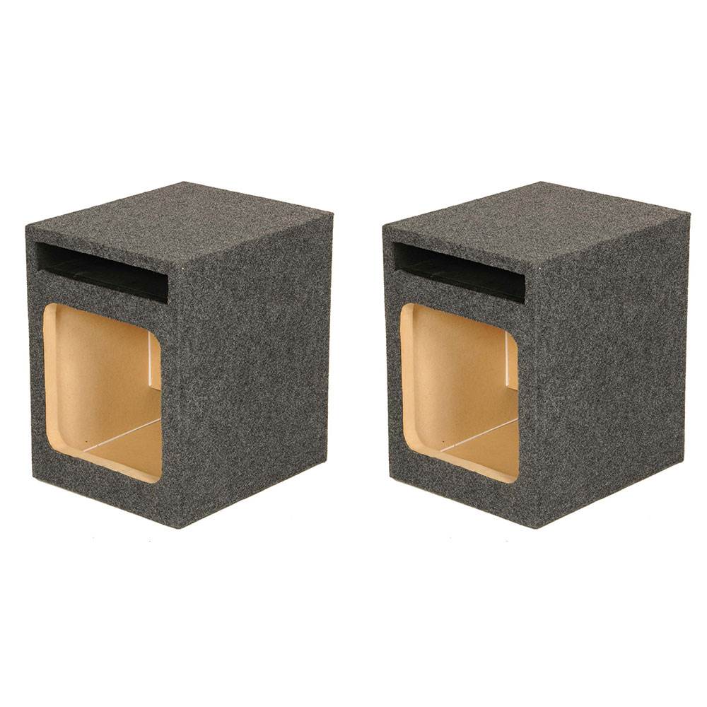 Q Power 10" Single Heavy Duty Vented Square Subwoofer Sub Enclosure Box (2 Pack)