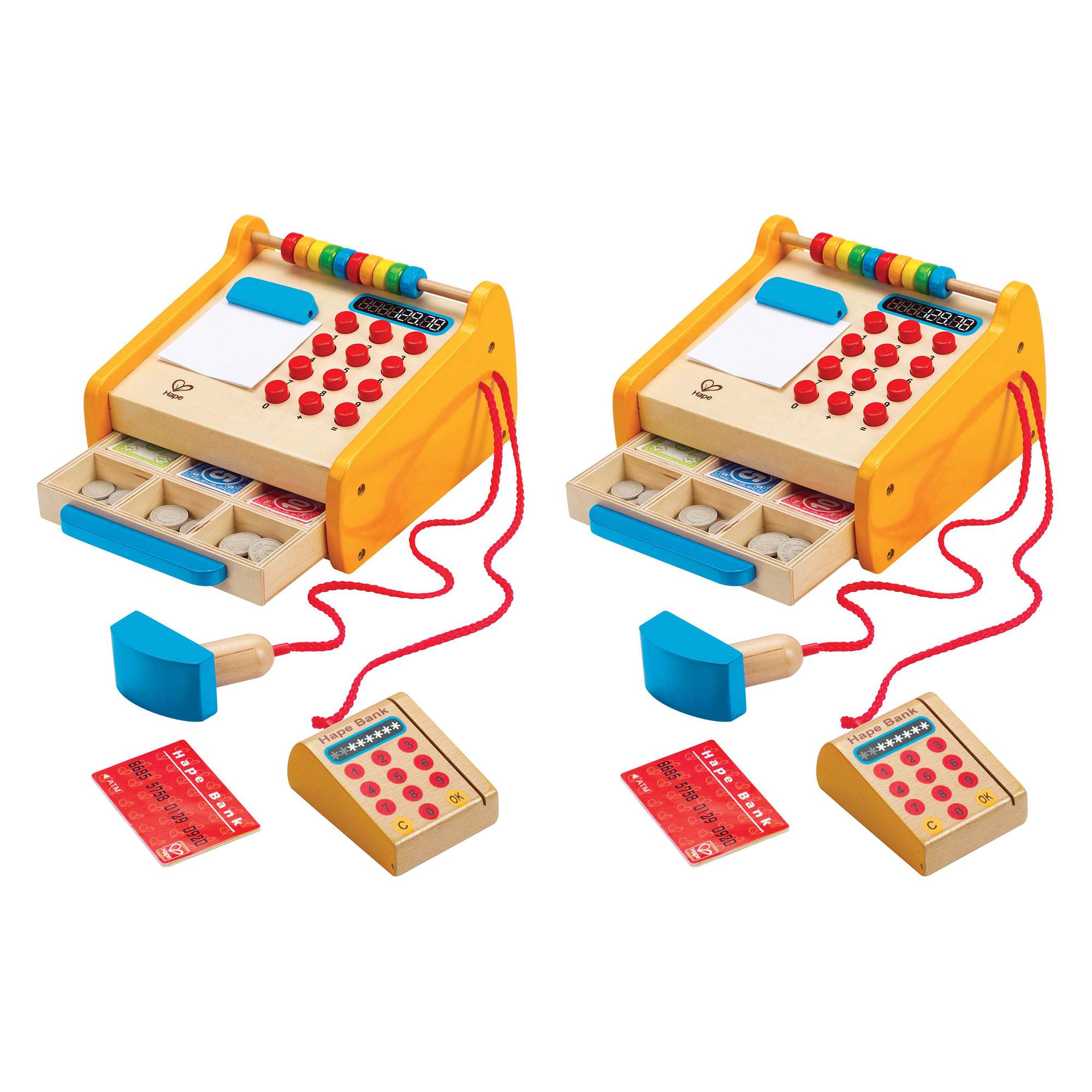 Hape Toys Kids Checkout Store Cash Register Educational Pretend Playset (2 Pack)