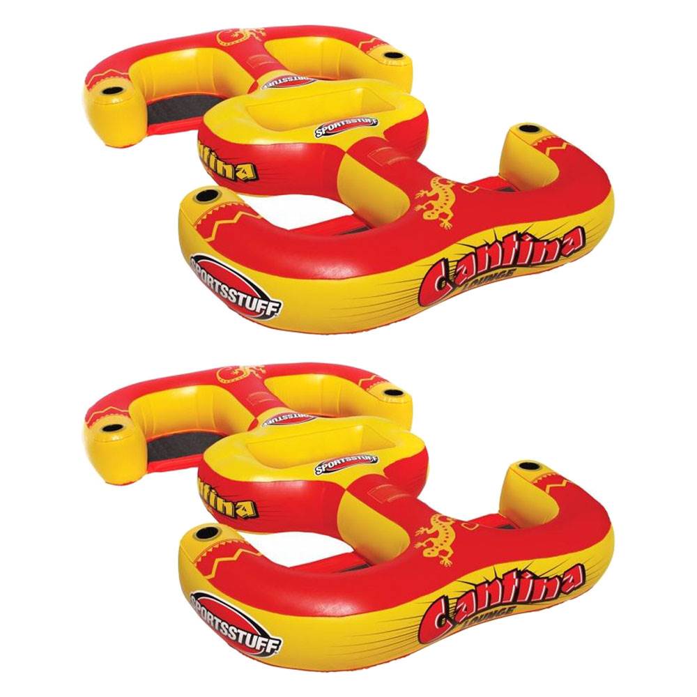 Sportsstuff Cantina Lounger 4-Person Inflatable Pool Beach Lake Raft (2 Pack) - VMInnovations