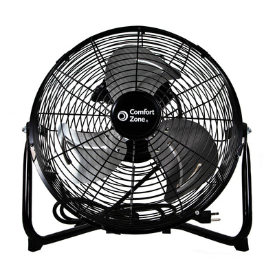 Comfort Zone 12" 3 Speed 180-Degree Adjustable Cradle Fan, Black (2 Pack)