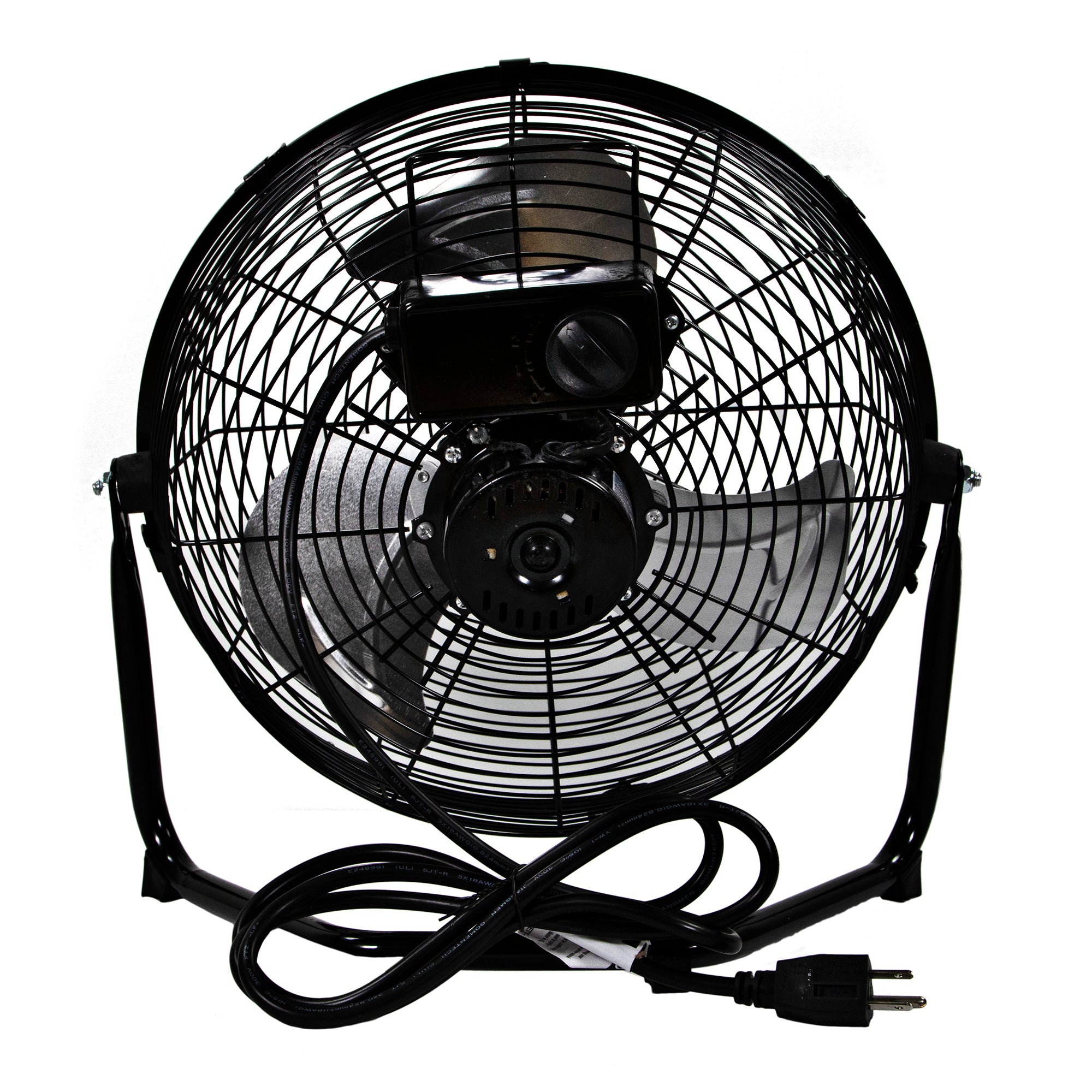 Comfort Zone 12" High Velocity 3 Speed 180 Degree Adjustable Cradle Fan, Black