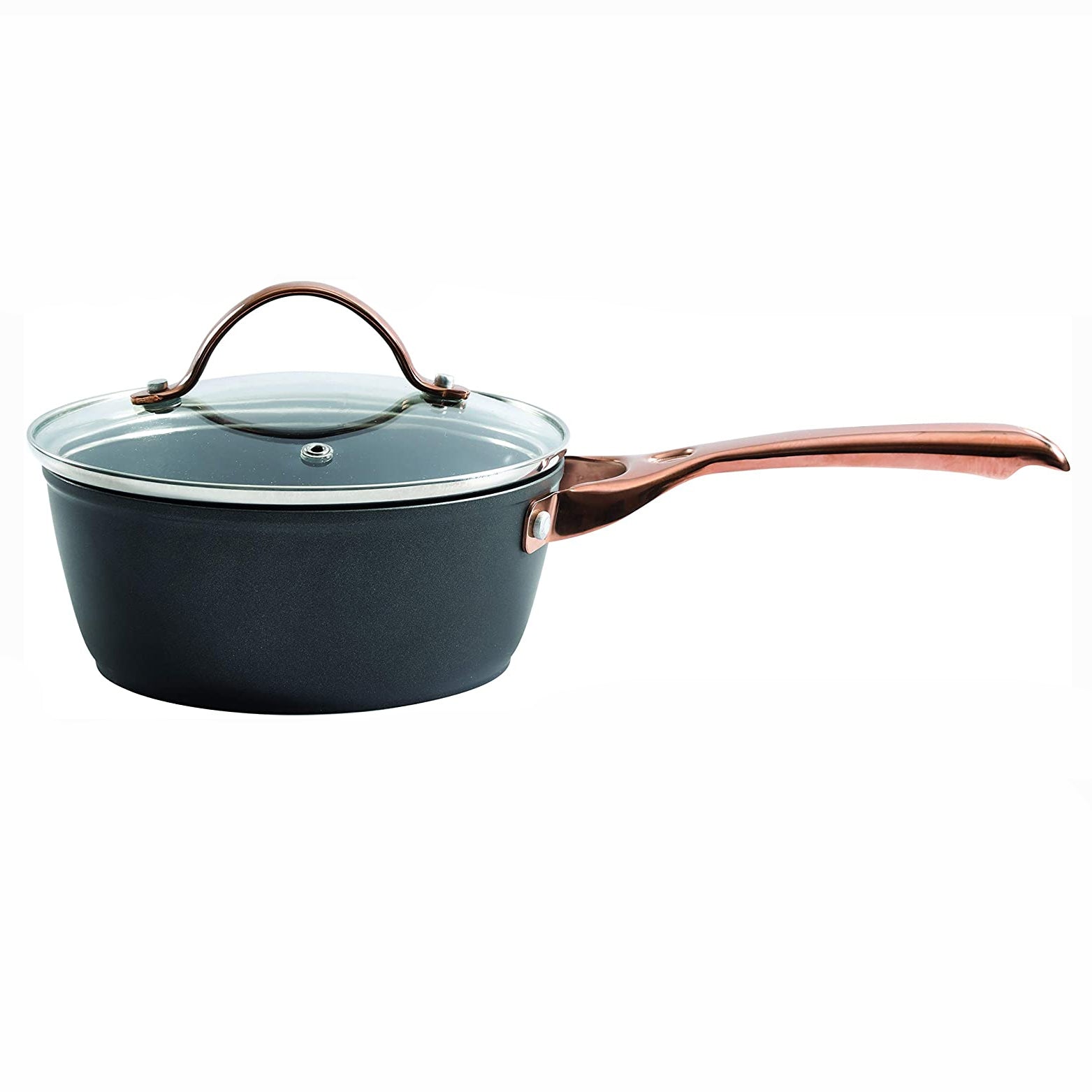 Oster Allsberg Non Stick Aluminum 10 Piece Cookware Set w/ Rose Gold Handles - VMInnovations