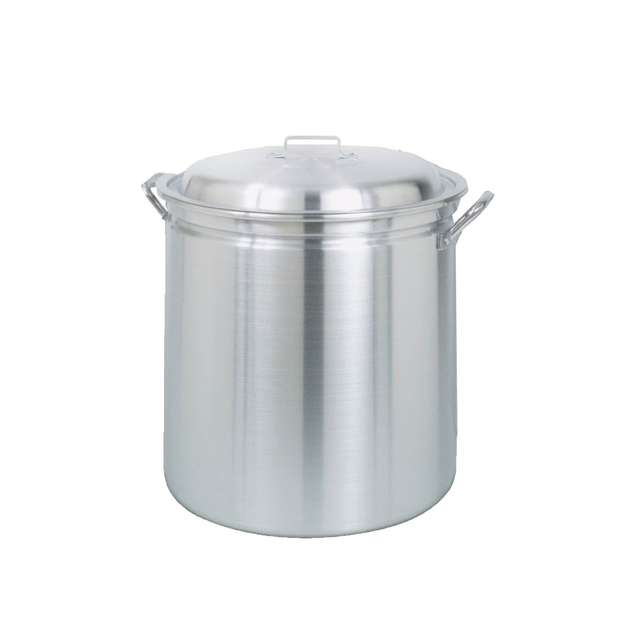 Bayou Classic Large 82 Quart Aluminum Stockpot Soup Pot, Lid and Basket (2 Pack)