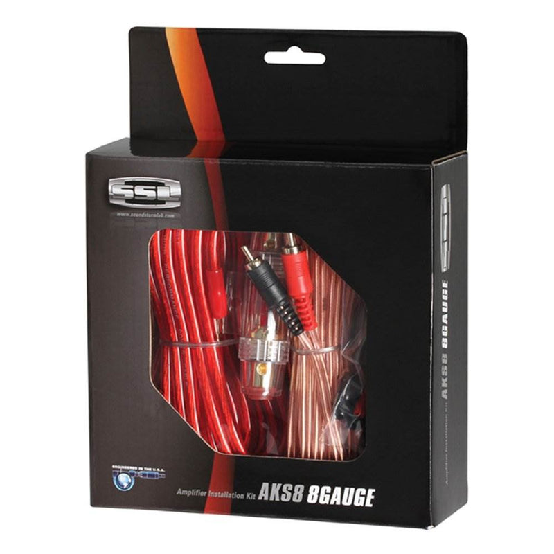 1500W Mono Amplifier, 12" 1200W Sub Box (2 Pack) & Soundstorm 8-Gauge Wire Kit