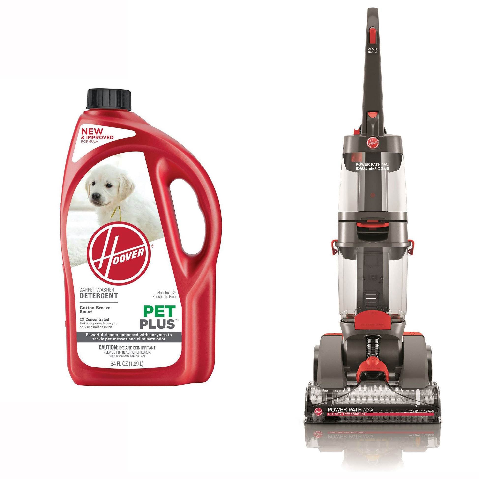 Hoover 1 Gallon Dual Power Pet Carpet Cleaner & PetPlus Pet Stain Remover 64 Oz - VMInnovations