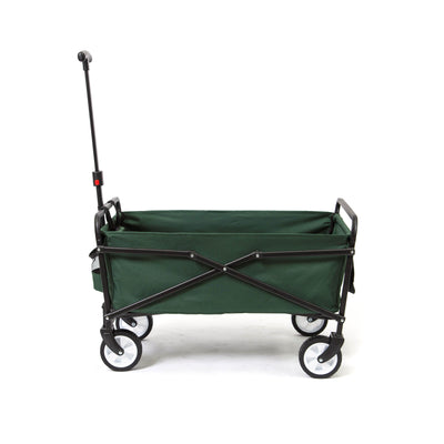 Seina Heavy Duty Compact Folding 150 Pound Capacity Utility Cart, Green (2 Pack)