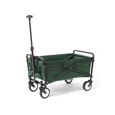 Seina Heavy Duty Compact Folding 150 Pound Capacity Utility Cart, Green (2 Pack)