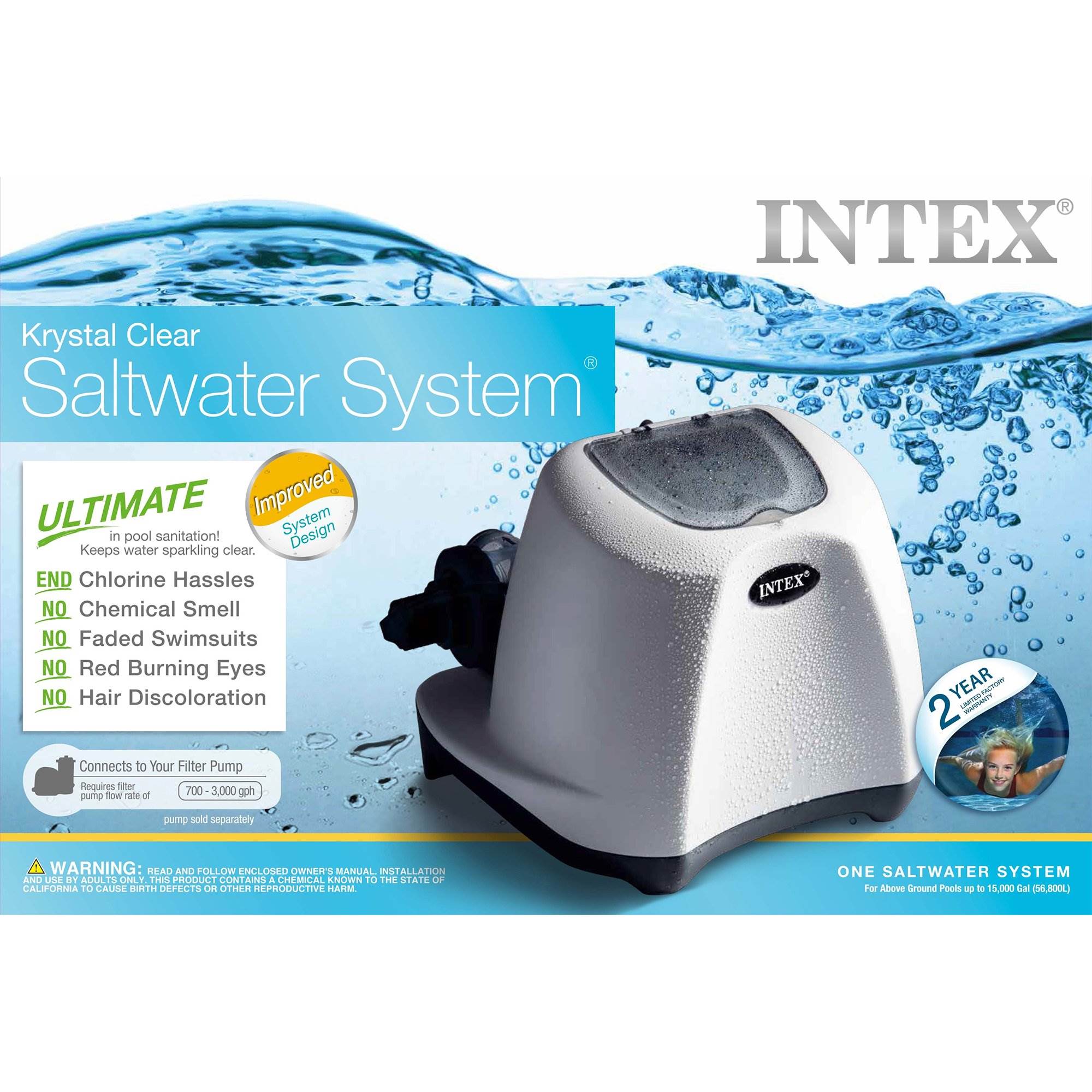 Intex 120V Krystal Clear Saltwater System (2 Pack)
