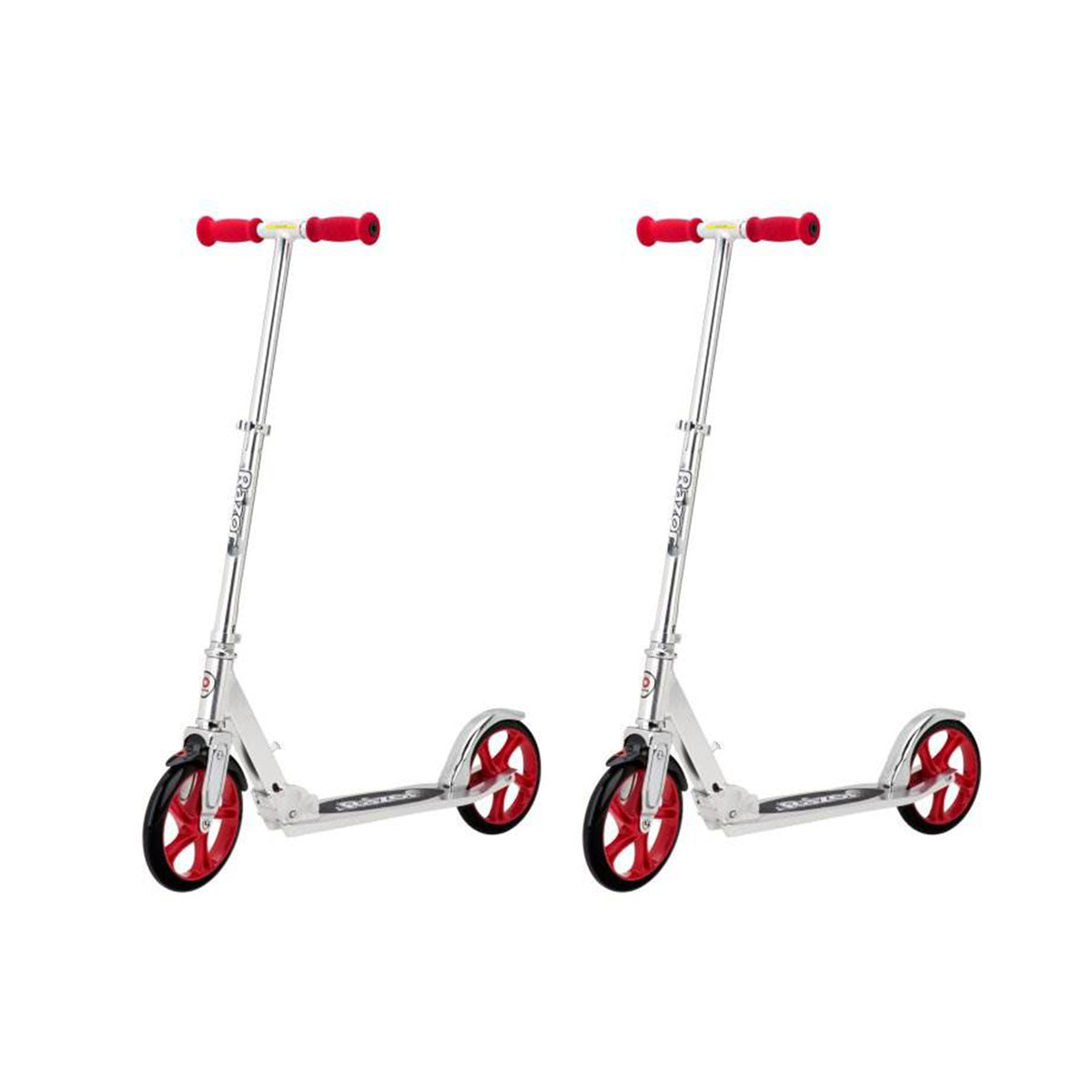 Razor A5 Lux Kids Folding Aluminum Portable Kick Push Scooter, Red (2-Pack)