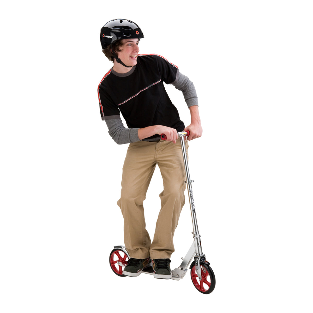 Razor A5 Lux Kids Folding Aluminum Portable Kick Push Scooter, Red (2-Pack)