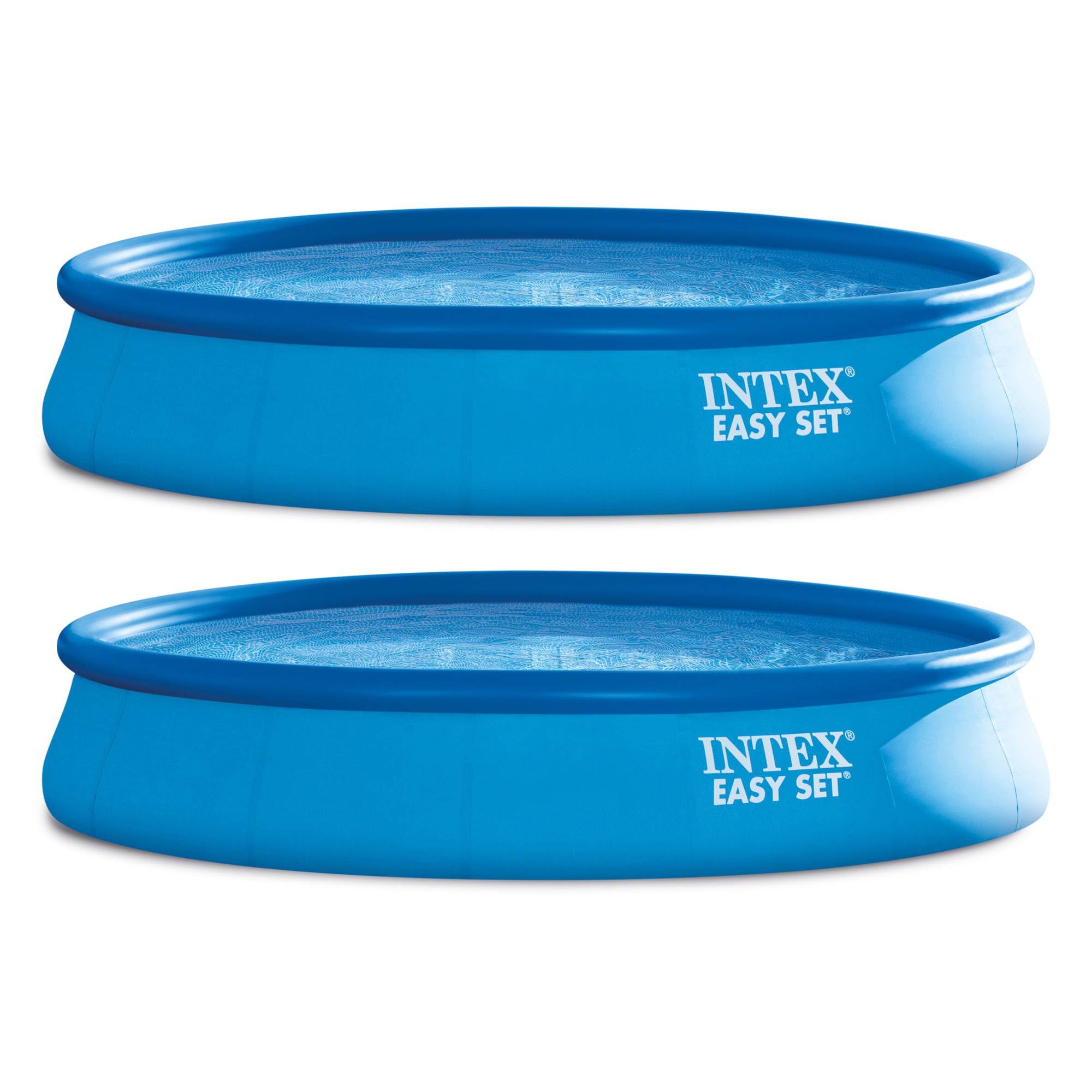 Intex 15' x 33" Easy Set Above Ground Swimming Pool & 530 GPH Pump (2 Pack)