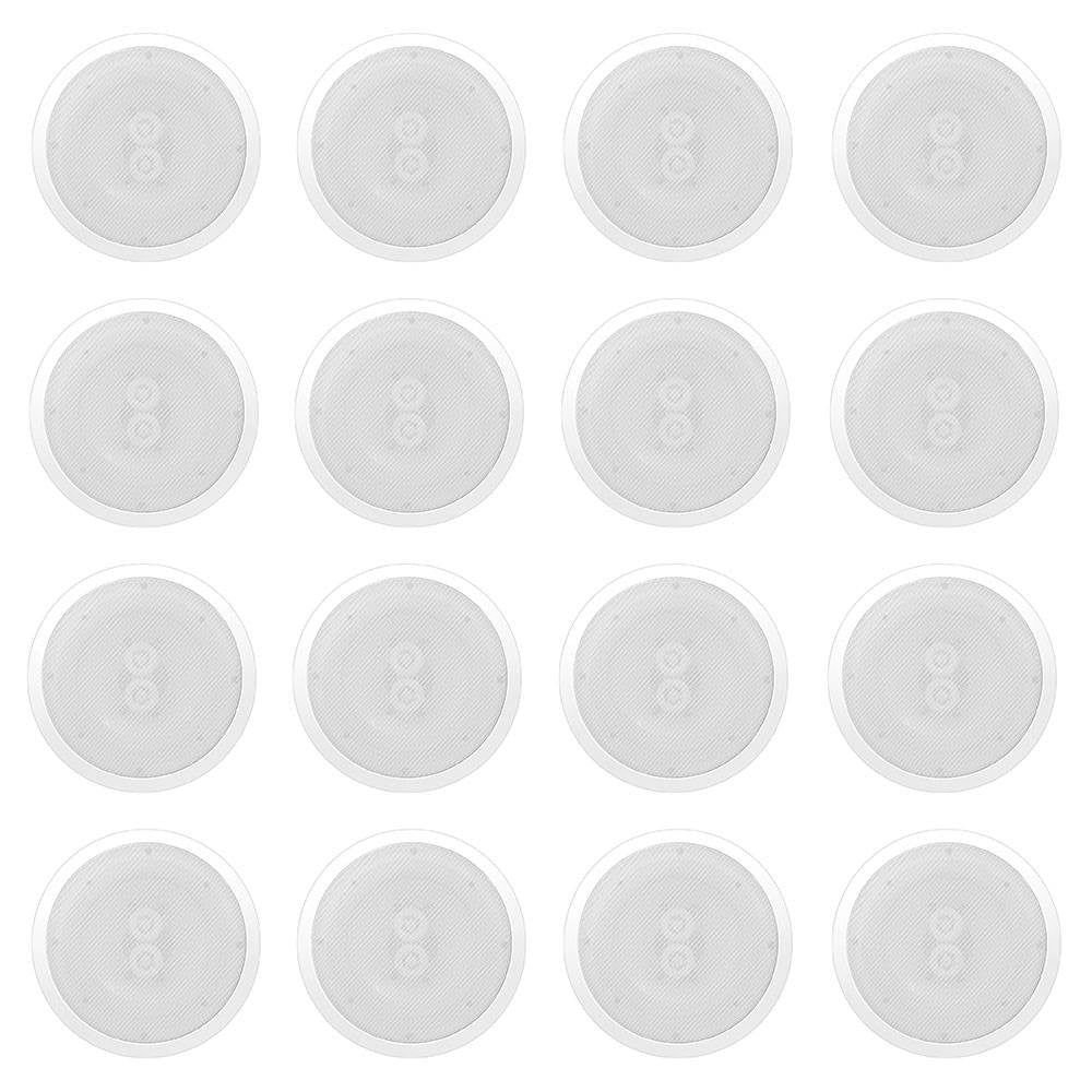 Pyle 400W 8" 400W 2 Way Indoor/Outdoor Waterproof Ceiling Speaker (16 Pack)